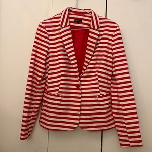 Striped red and white blazer